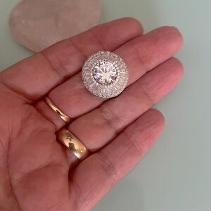 NWOT Cote D’Argent Vintage Estate FZN CZ .925 Sterling Cocktail Chunky Ring